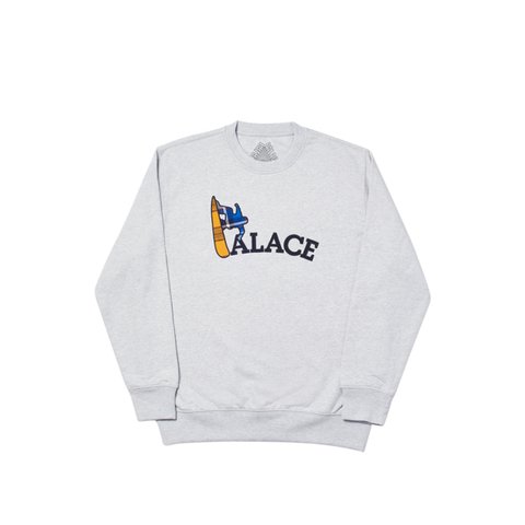 Palace TURF SURF CREW GREY MARL - Colorway