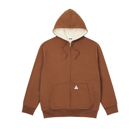 Palace PATCH THERMAL ZIP HOOD BROWN - Colorway