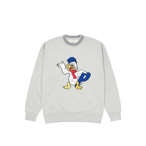 Palace CHILLY DUCK OUT DROP SHOULDER CREW GREY MARL - Colorway