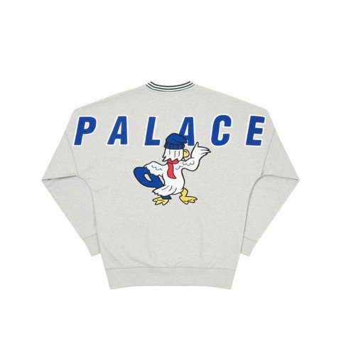Palace CHILLY DUCK OUT DROP SHOULDER CREW GREY MARL