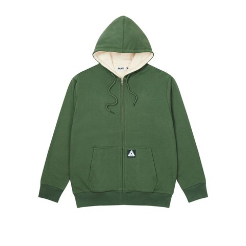 Palace PATCH THERMAL ZIP HOOD GREEN - Colorway