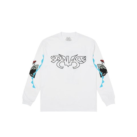 Palace DOGS ARE CHILL LONGSLEEVE WHITE - Colorway