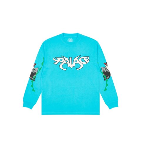 Palace DOGS ARE CHILL LONGSLEEVE BLUE - Colorway