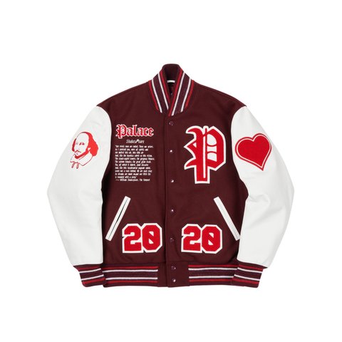 Palace AS YOU LIKE IT VARSITY JACKET BURGUNDY - Colorway