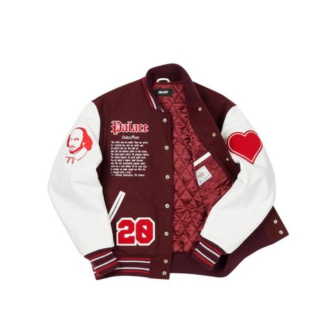 Palace AS YOU LIKE IT VARSITY JACKET BURGUNDY