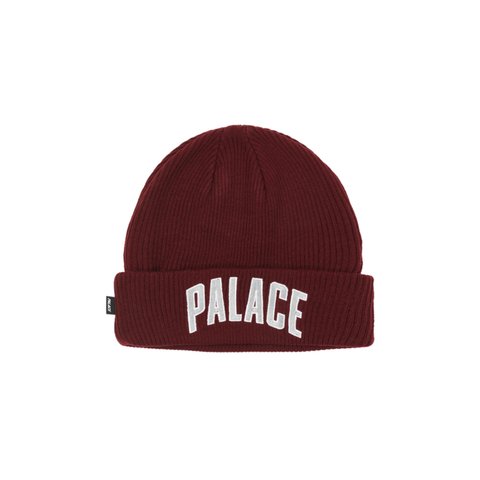Palace ARCH LOGO BEANIE BURGUNDY - Colorway