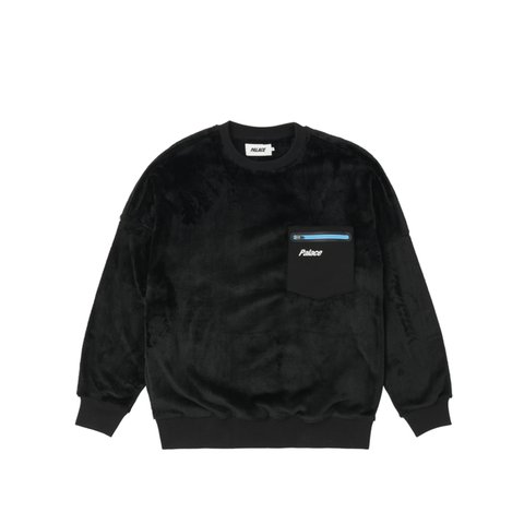 Palace FLEECE POCKET DROP SHOULDER CREW BLACK - Colorway