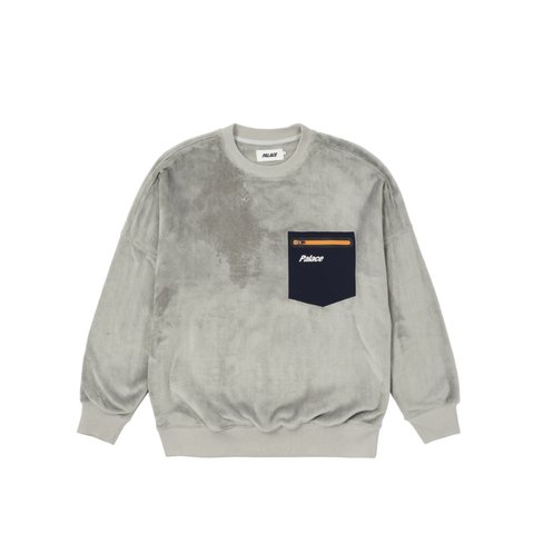 Palace FLEECE POCKET DROP SHOULDER CREW MUSHROOM - Colorway