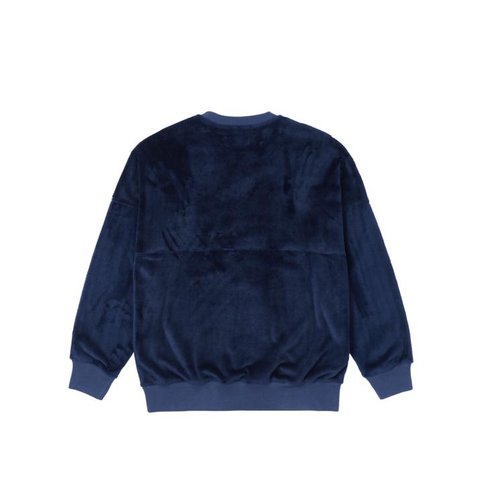 FLEECE POCKET DROP SHOULDER CREW BLUE