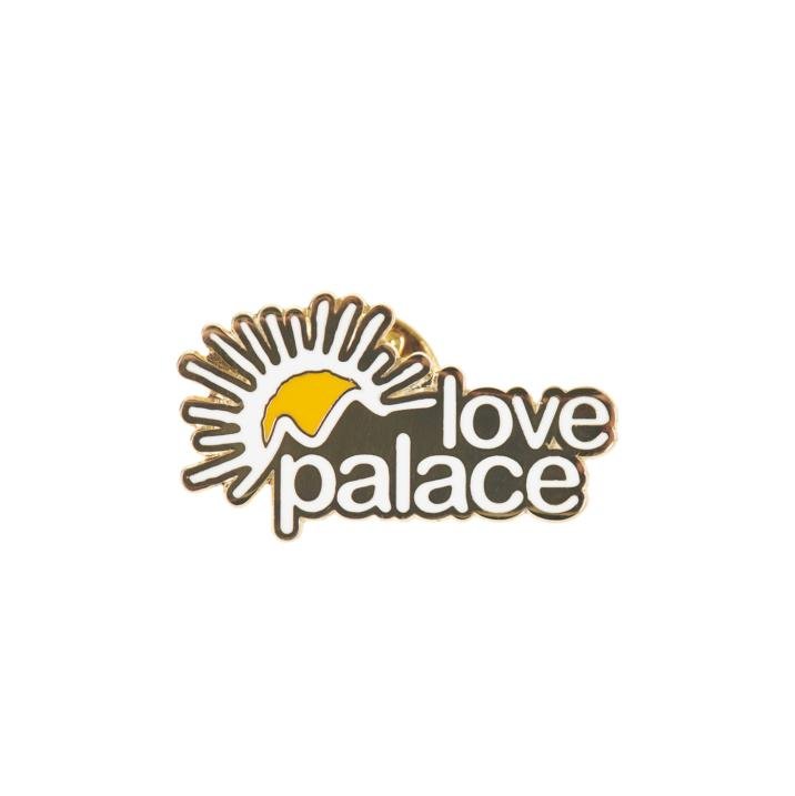 LOVE PALACE PIN BADGE WHITE / GOLD