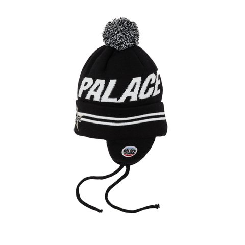 Palace CITY EARFLAP BEANIE BLACK - Colorway