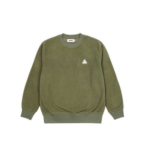 Palace POLAR FLEECE SOFAR CREW DUSTY OLIVE - Colorway