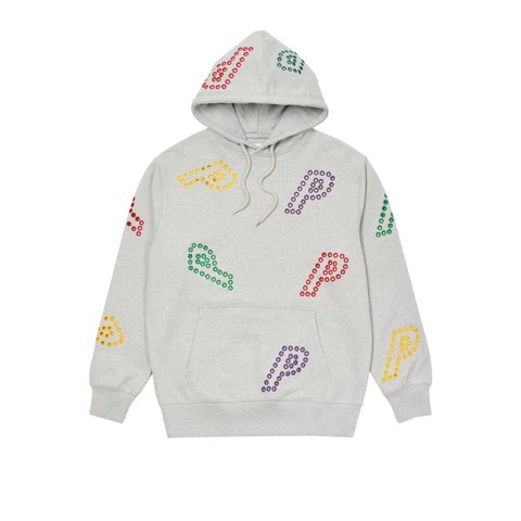 Palace EYELET P HOOD GREY MARL - Colorway