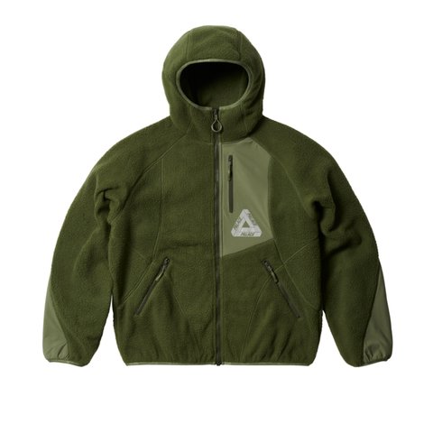 Palace THERMA HOODED FLEECE JACKET OLIVE - Colorway