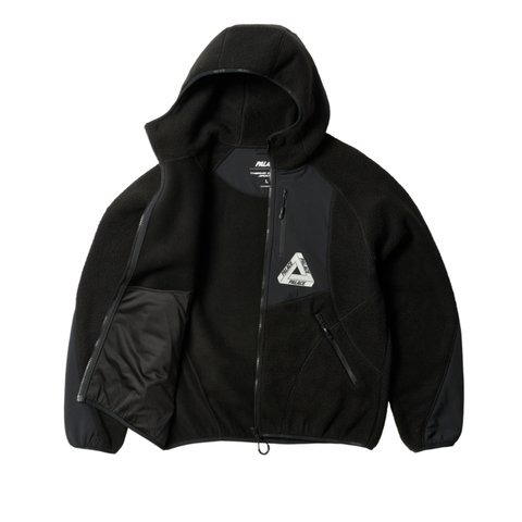 Palace THERMA HOODED FLEECE JACKET BLACK - Colorway