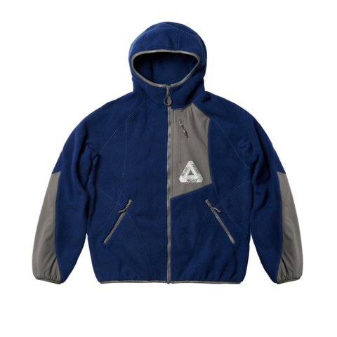 Palace THERMA HOODED FLEECE JACKET BLUE - Colorway
