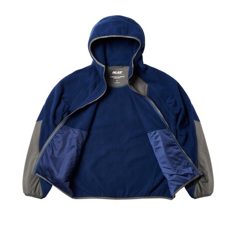 Palace THERMA HOODED FLEECE JACKET BLUE - Colorway