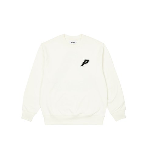 Palace P-3 APPLIQUE CREW WHITE - Colorway