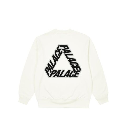Palace P-3 APPLIQUE CREW WHITE