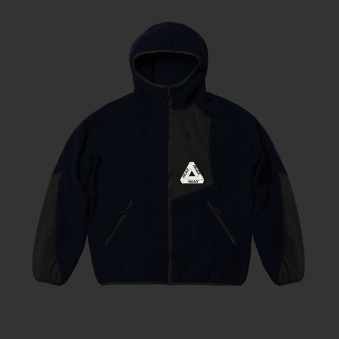 Palace THERMA HOODED FLEECE JACKET BLUE - Colorway