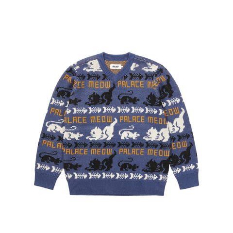 Palace MEOW MEOW KNIT BLUE - Colorway