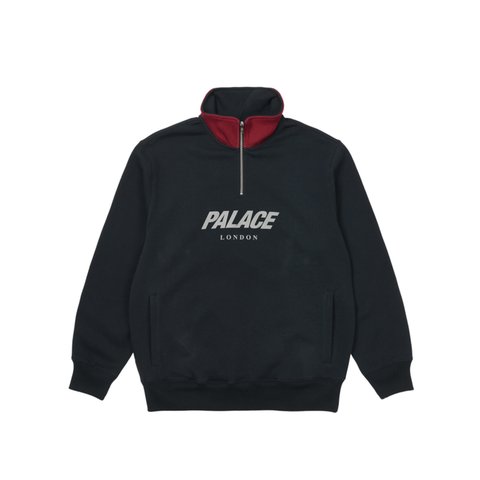 Palace RIB 1/4 ZIP FUNNEL NAVY - Colorway
