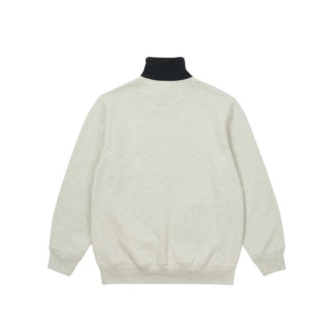 RIB 1/4 ZIP FUNNEL GREY MARL