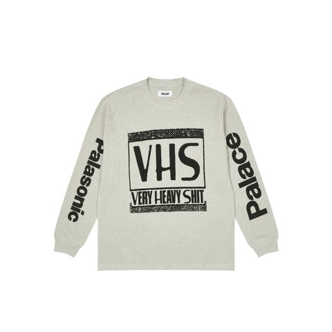 Palace VHS THERMAL LONGLSEEVE TOP GREY MARL - Colorway