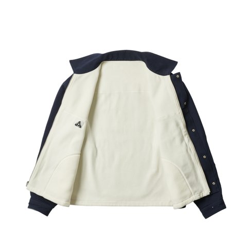 Palace REVERSIBLE CANVAS FLEECE JACKET NAVY / NATURAL - Colorway