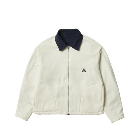 Palace REVERSIBLE CANVAS FLEECE JACKET NAVY / NATURAL - Colorway