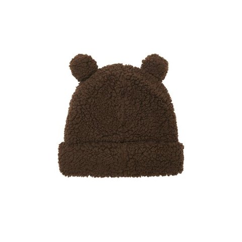 FUZZY EAR BEANIE BROWN