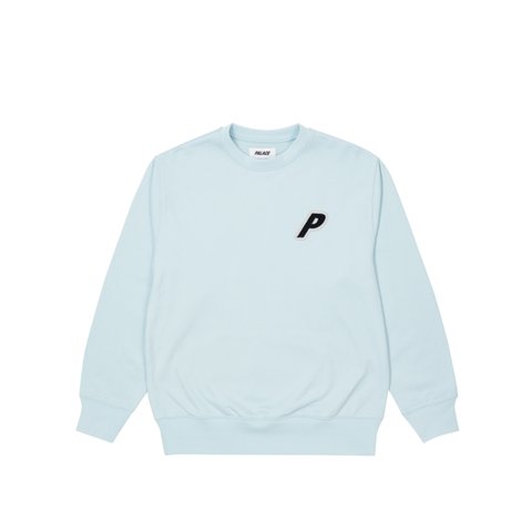 Palace P-3 APPLIQUE CREW LIGHT BLUE - Colorway