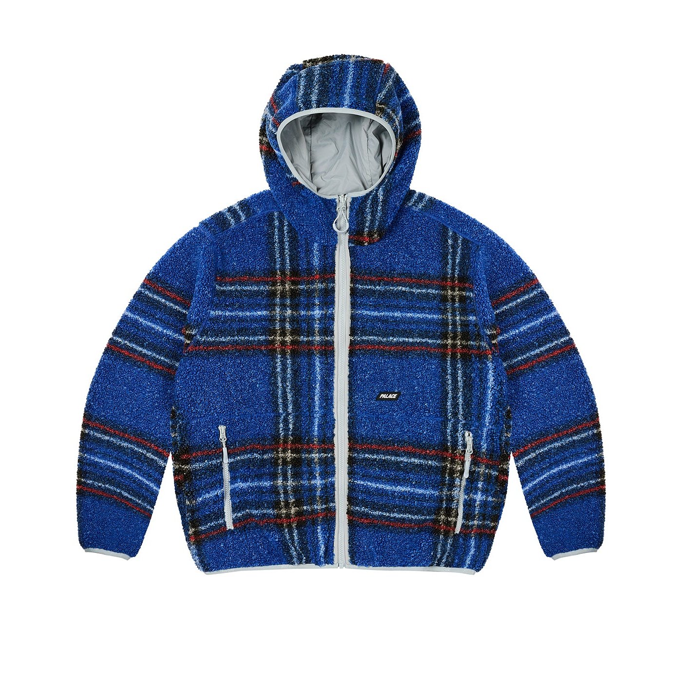 REVERSIBLE CHECK FLEECE JACKET BLUE
