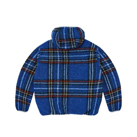 Palace REVERSIBLE CHECK FLEECE JACKET BLUE - Colorway