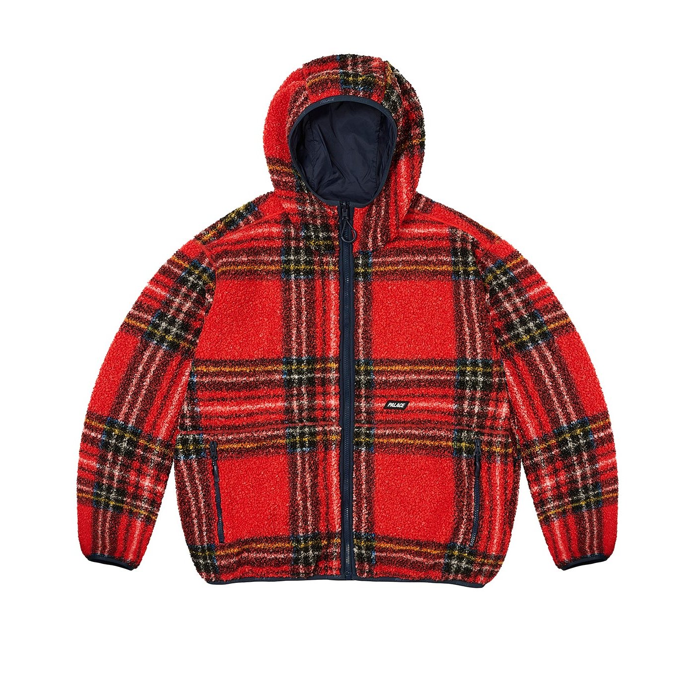 REVERSIBLE CHECK FLEECE JACKET RED
