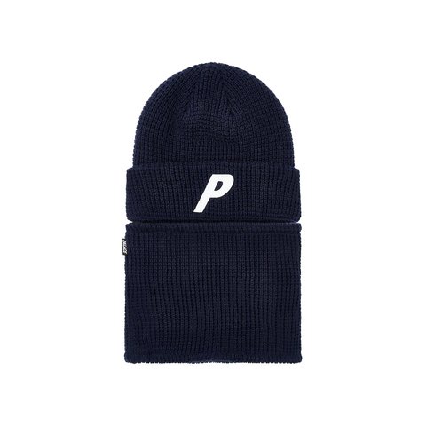 Palace ZIP OFF FACEWARMER P BEANIE NAVY - $68.00