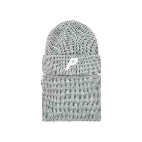Palace ZIP OFF FACEWARMER P BEANIE GREY MARL - $68.00
