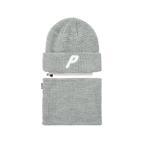 Palace ZIP OFF FACEWARMER P BEANIE GREY MARL - Colorway