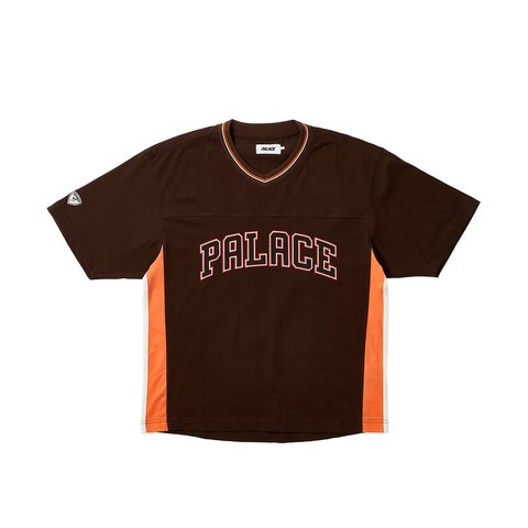 Palace PANEL V-NECK JERSEY BROWN - $88.00
