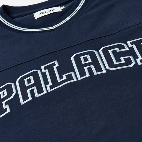 Palace PANEL V-NECK JERSEY NAVY - Colorway