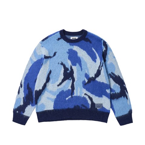 Palace HAIRY CAMO KNIT WATER - Colorway