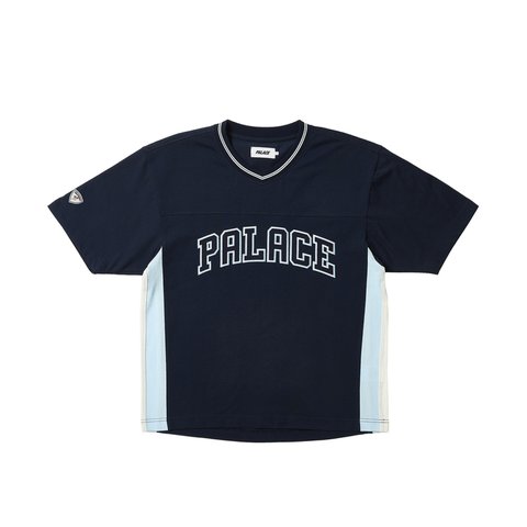 Palace PANEL V-NECK JERSEY NAVY - Colorway