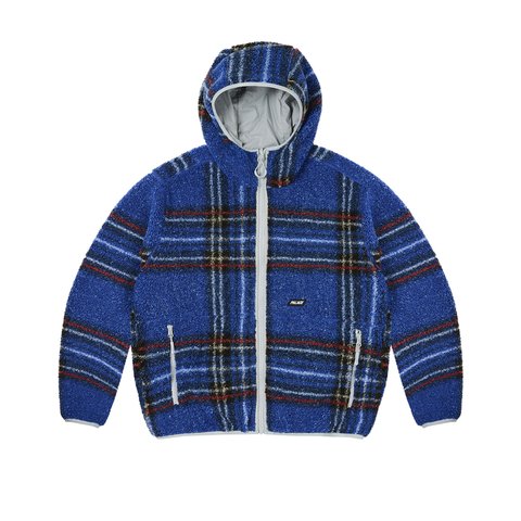 Palace REVERSIBLE CHECK FLEECE JACKET BLUE - Colorway