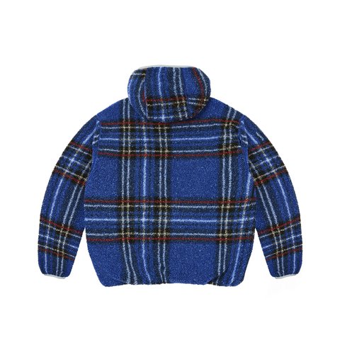 Palace REVERSIBLE CHECK FLEECE JACKET BLUE - Colorway