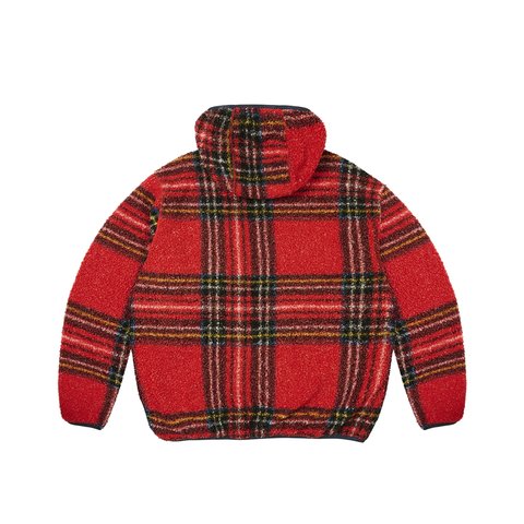 Palace REVERSIBLE CHECK FLEECE JACKET RED - Colorway