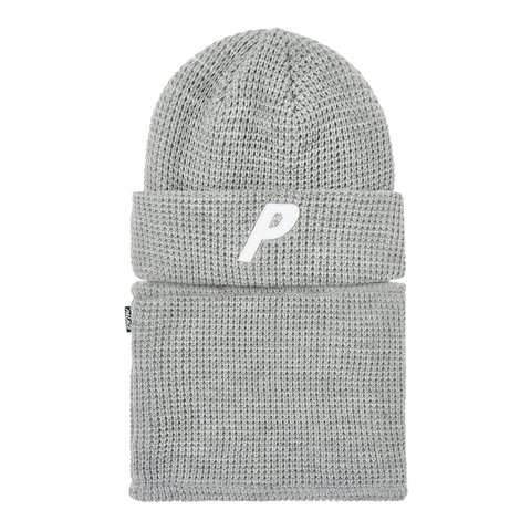 Palace ZIP OFF FACEWARMER P BEANIE GREY MARL - Colorway