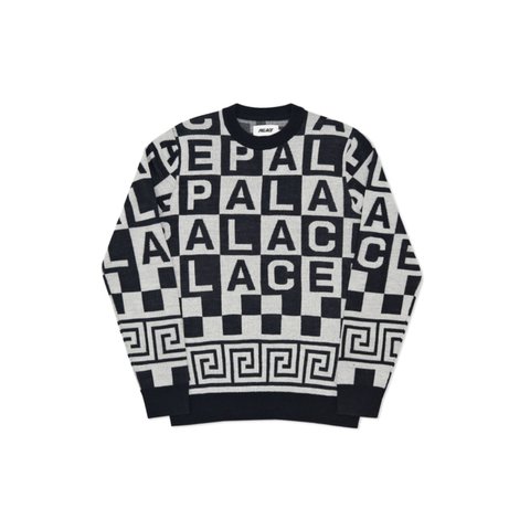 Palace CHECK-IT KNIT BLACK / WHITE - Colorway