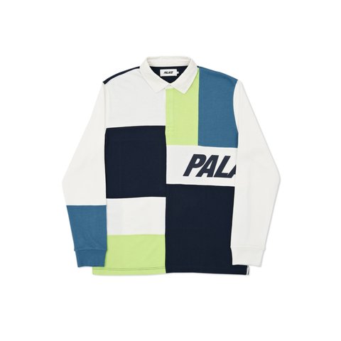 Palace PATCHWORK RUGBY WHITE / NAVY / AGEAN - Colorway