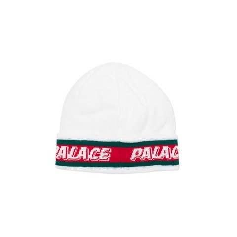 Palace R-STRIPE BEANIE WHITE