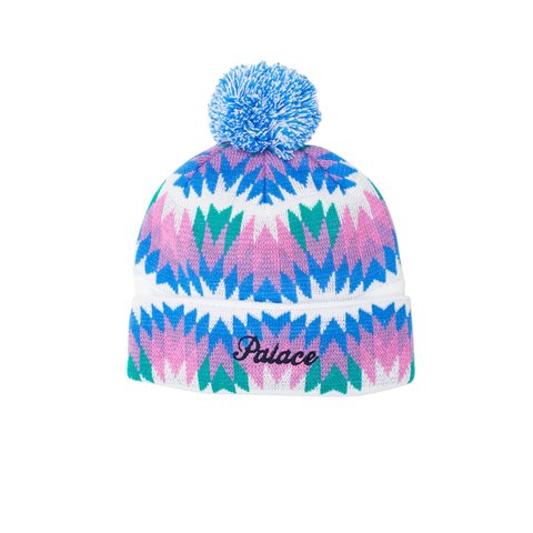 Palace ZIG ZAG BEANIE WHITE - Colorway
